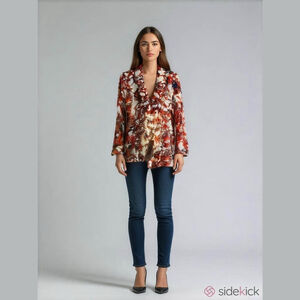 Club Monaco Orange Purple Abstract Blazer for Women Size 8